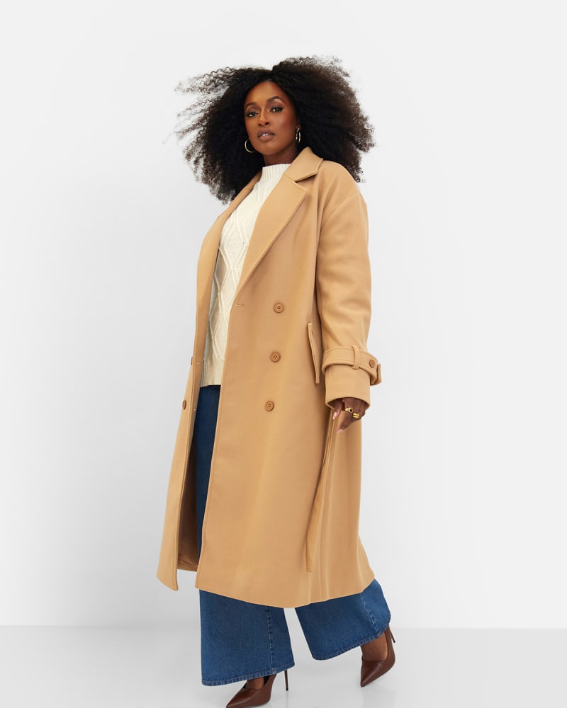 Tan top belted coat
